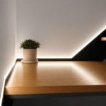 Perfil para LED DSL23 aplicado em iluminação LED indireta de parede e mobiliário